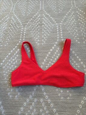 PacSun Red Textured V-Neck Swim Top
